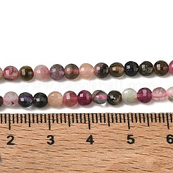 天然のマルチカラートルマリンビーズ連売り  ファセットコインビーズ  フラットラウンド  4x2.5mm  穴：0.8mm  約93個/連  15.15インチ（38.5cm）&nbsp;LS-G-E530-07H