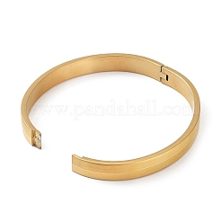 イオンプレーティング(IP) 304 ステンレススチール プレーンバングル  ゴールドカラー  内径：2-1/8x2-1/2インチ（5.4x6.3cm）&nbsp;BJEW-F464-11G