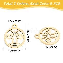 16Pcs 2 Colors Ion Plating(IP) 201 Stainless Steel Charms&nbsp;STAS-UN0029-29