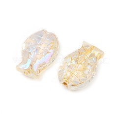 Electroplate and Golden Metal Enlaced Glass Beads&nbsp;EGLA-T029-01M