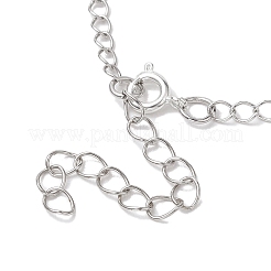 Glass and Alloy Round With Word Forever In My Heart Pendant Necklace&nbsp;NJEW-JN04697-03