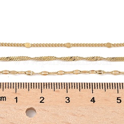 304ステンレススチール3層チェーンネックレス女性用  18KGP本金メッキ  16-1/2インチ（42cm）&nbsp;NJEW-Q027-01G