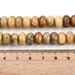 天然石イエローオパールビーズ連売り  ロンデル  10~10.5x5~6mm  穴：0.8mm  約67~79個/連  14.96~15.35''（38~39センチメートル）&nbsp;G-T140-74
