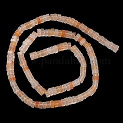 天然石ピンクアベンチュリンビーズ連売り  正方形  4.5x4.5x2.5mm  穴：1mm  約46~51個/連  14.57~15.35''（37~39センチメートル）&nbsp;G-A280-C13-01