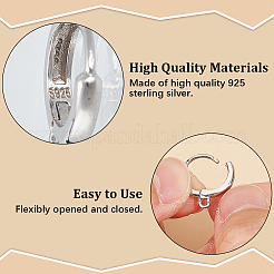 Anti-Tarnish 1 Pair Rhodium Plated 925 Sterling Silver Hoop Earrings&nbsp;STER-BBC0006-31P
