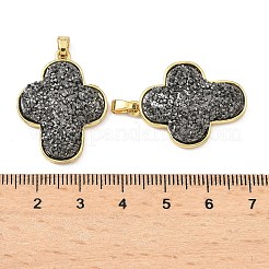 真鍮製の樹脂ペンダント  長持ちメッキ  カドミウムフリー＆鉛フリー  ラックめっき  18KGP本金メッキ  クロス  29x22x7.5mm  穴：5x2.5mm&nbsp;KK-C158-04B-G
