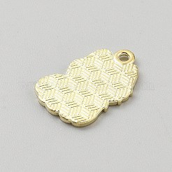 合金エナメルチャーム  犬チャーム  ゴールドカラー  桃パフ  22x15x1.5mm  穴：1.8mm&nbsp;PALLOY-TAC0175-07C-G