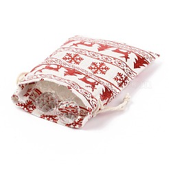 Christmas Theme Cotton Fabric Cloth Bag&nbsp;X-ABAG-H104-B12