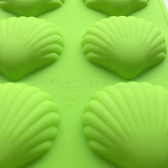 シェル形状の食品グレードのシリコンモールド  ベーキング用ケーキパン型  ビスケット  チョコレート  せっけん型  ランダム単色またはランダム混色  290x170x18mm  内径：64x64mm&nbsp;SOAP-PW0001-124