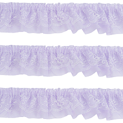 10ヤードのポリエステルレースリボン  服飾材料  ライラック  2-3/8インチ（60mm）&nbsp;OCOR-GF0006-25D