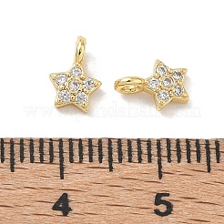 Brass Micro Pave Clear Cubic Zirconia Charms&nbsp;CU-CBA9FFD-04G