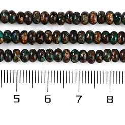 天然マラカイトとブロンズ石のビーズ連売りを組み立てたもの  ロンデル  4.5x2.5mm  穴：0.6mm  約155個/連  15.75''（40センチメートル）&nbsp;G-A230-C02-01