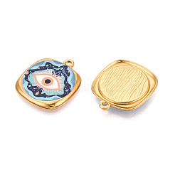 Printed 304 Stainless Steel Pendants&nbsp;STAS-OY002-17G-02