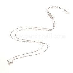 Anti-Tarnish Rhodium Plated 925 Sterling Silver Pendant Necklaces&nbsp;NJEW-H209-01P