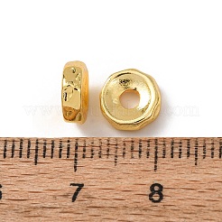 合金ビーズ  フラットラウンド  長持ちメッキ  ラックめっき  ゴールドカラー  8x3mm  穴：2mm&nbsp;FIND-C092-04G