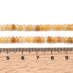 天然石トパーズ翡翠ビーズ連売り  ロンデル  多面カット  4x2~2.5mm  穴：0.8mm  約59~60個/連  14.92~15.04''（37.9~38.2センチメートル）&nbsp;G-G343-A03-2x4mm