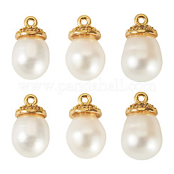 6Pcs Natural Cultured Freshwater Pearl Pendants&nbsp;PALLOY-TAC0174