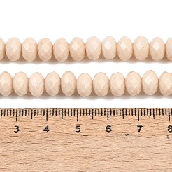 天然石ペトリファイドウッドビーズ連売り  ロンデル  多面カット  8~8.5x5~6mm  穴：1mm  約68~76個/連  14.96~15.35''（38~39センチメートル）&nbsp;G-C259-A30-5x8mm