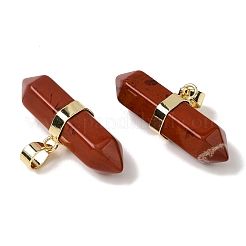 Natural Red Jasper Double Terminal Pointed Pendants&nbsp;G-NH0001-15G-09