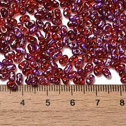 塗装ガラスシードビーズスプレー  ピーナッツ  暗赤色  4~5x2~2.5x2~2.5mm  穴：0.8~0.9mm  約8500個/ポンド&nbsp;SEED-F005-06A-03