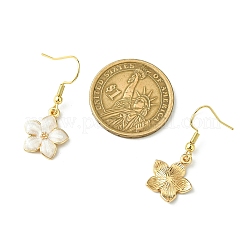 女性用フラワー合金エナメルダングルイヤリング  ミックスカラー  33x14.5mm  2のペア/セット&nbsp;EJEW-JE06156