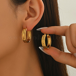 304 Stainless Steel Minimalist Round Hoop Earrings &nbsp;MS5537