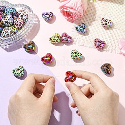 UV Plating Rainbow Iridescent Leopard Print Acrylic Beads&nbsp;SACR-CJC0008-04