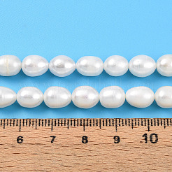 天然養殖淡水パールビーズ連売り  ライス  乳白色  7~9x6~7mm  穴：0.5mm  約44~45個/連  14.37~14.76''（36.5~37.5センチメートル）&nbsp;PEAR-N012-07W