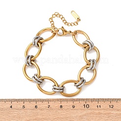 Two Tone 304 Stainless Steel Link Chain Bracelets for Women&nbsp;SA-CBA7B26-05GP-01