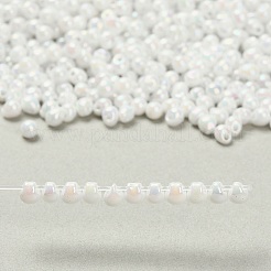 ミユキ 3.4mmドロップビーズ  日本製シードビーズ  不透明色ab  （dp471) ホワイトパールab  3.4x3mm  穴：0.65mm  約900個/50g&nbsp;Y-SEED-MY04-DP471