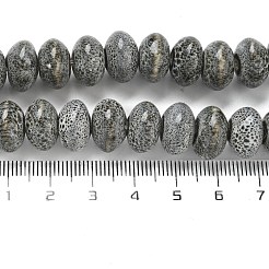 手作り陶器ビーズ連売り  そろばん  グレー  12.5x7.5~8mm  穴：1.2mm  約33個/連  10.31''（26.2センチメートル）&nbsp;PORC-B002-07