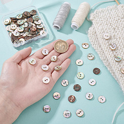 100Pcs Natural Paua Shell Buttons&nbsp;BUTT-GA0001-33