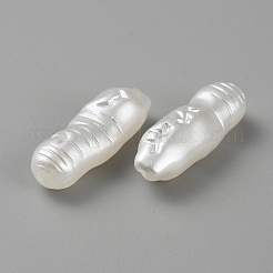 アクリルパール調ビーズ  ナゲット  ホワイト  23x8x7mm  穴：1.2mm&nbsp;OACR-WH0037-10