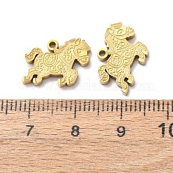 304ステンレスペンダント  馬のチャーム  イオンプレーティング（ip）  長持ちメッキ  18KGP本金メッキ  11x16x2mm  穴：1.2mm&nbsp;STAS-D221-01G