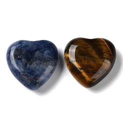 7Pcs 7 Styles Natural Mixed Gemstone Heart Palm Stones&nbsp;G-M416-12