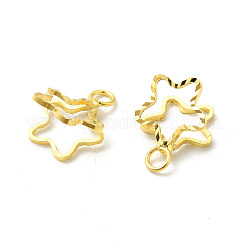 真鍮製チャーム  カドミウムフリー＆鉛フリー  星のチャーム  24KGP本金メッキ  12.5x9.5x7.5mm  穴：2mm&nbsp;KK-H442-18G