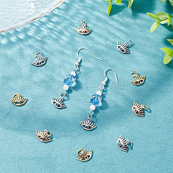 18Pcs 3 Colors Brass Micro Pave Blue Cubic Zirconia Charms&nbsp;FIND-AR0002-01