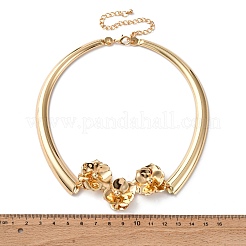 Iron Flower Link Choker Necklaces for Women&nbsp;NJEW-U046-02G