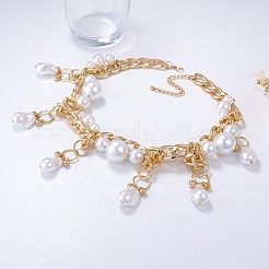 Baroque Alloy & Imitation Keshi Pearl Nuggets and Round Tassel Bib Necklaces for Women&nbsp;WG3C425-01