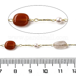 Handmade Natural Rutilated Quartz Nuggets Beaded Chains&nbsp;CHC-F020-04G-07