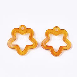 透明なアクリルパーツ  花  ミックスカラー  32x30x5mm  穴：3mm&nbsp;X-TACR-S133-074