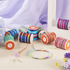 9 Rolls 9 Colors Segment Dyed Polyester Thread&nbsp;NWIR-TA0001-37A