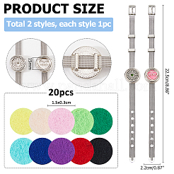 2Pcs 2 Styles Stainless Steel Watch Band Bracelets&nbsp;BJEW-HS0001-15A