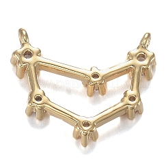 Brass Micro Clear Cubic Zirconia Charms&nbsp;ZIRC-F120-019G-06