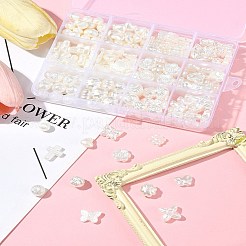 ABS プラスチック模造パールビーズ  混合図形  ホワイト  16x12x4.5mm  穴：2.5mm  14pc&nbsp;SACR-FS0001-82