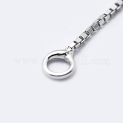 変色防止ロジウムメッキ スターリングシルバーベネチアンチェーン925本  プラチナ  30x0.65mm  穴：1mm&nbsp;STER-K171-10P