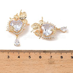 Brass & Clear Cubic Zirconia Pendants&nbsp;KK-G558-04G