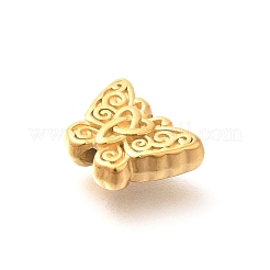 イオンプレーティング（IP）304ステンレスビーズ  蝶  18KGP本金メッキ  10.5x13.5x4.5mm  穴：2mm&nbsp;STAS-I321-39G