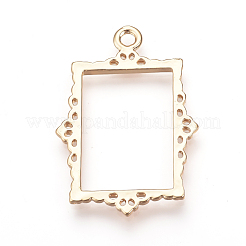 Rack Plating Alloy Open Back Bezel Pendants&nbsp;PALLOY-Q351-08RG-FF