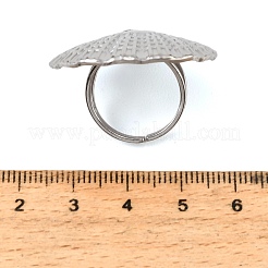女性用304ステンレススチールカフオープンリング  シェル形状  ステンレス鋼色  usサイズ6 1/2(16.9mm)&nbsp;SA-CBAF040-10P